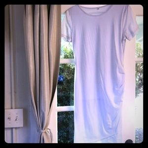 White fitted dress scrunched side